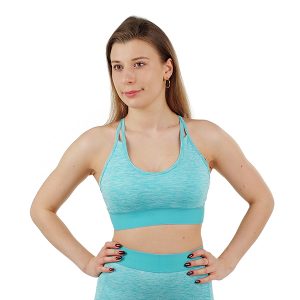 BODY SHAPER Seamless Panelled Crop Tank Top (Bright Blue)